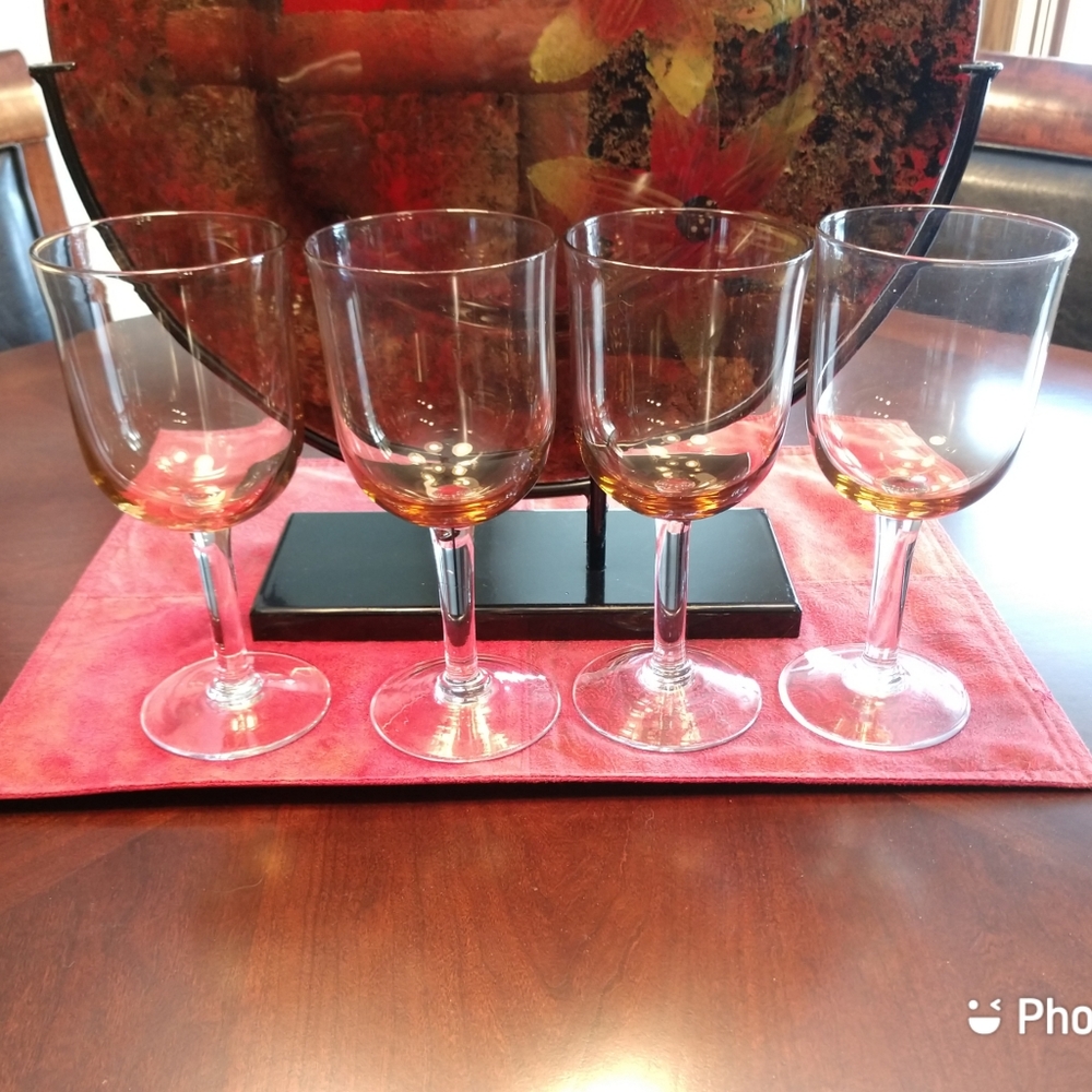 Amber Water, Wine Glasses